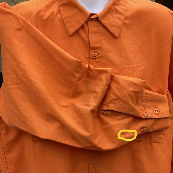 3 Red Kap Mens XXL Long Sleeve Orange Work Shirt Cotton Dual Chest Pockets - Picture 13 of 13